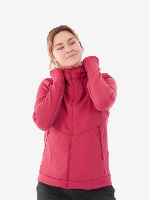 Quechua by Decathlon Red Plain Fleece Jacket
