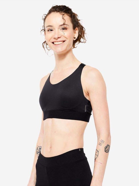 Domyos by Decathlon Black Plain Sports Bra