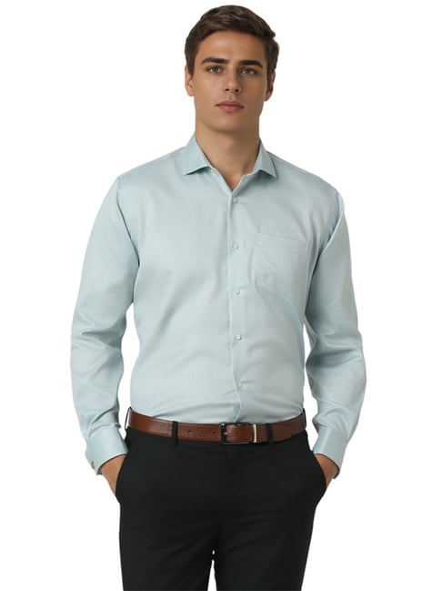 Van Heusen Blue Cotton Regular Fit Shirt-picture-30