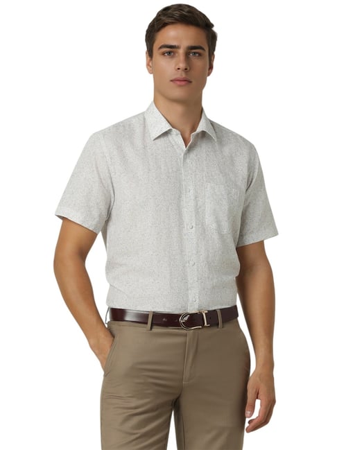 Van Heusen White Regular Fit Printed Shirt-picture-37