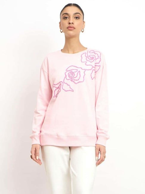 SALT Attire Pink Floral Sweatshirt
