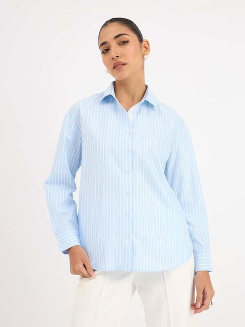 SALT Attire Blue Striped Shirt-picture-47