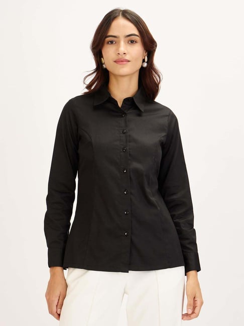 SALT Attire Black Plain Shirt-picture-10