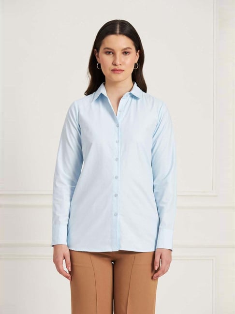 SALT Attire Blue Plain Shirt-picture-26