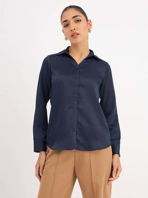 SALT Attire Blue Plain Shirt-picture-28
