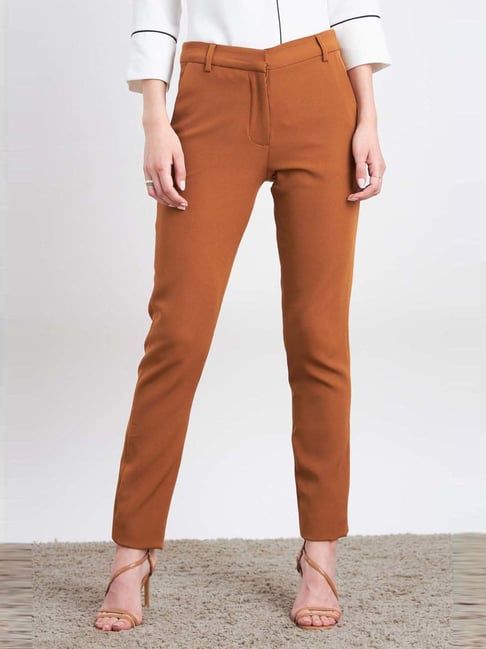 SALT Attire Brown Plain Trousers-picture-38
