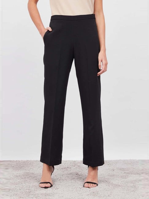 SALT Attire Black Plain Trousers-picture-20
