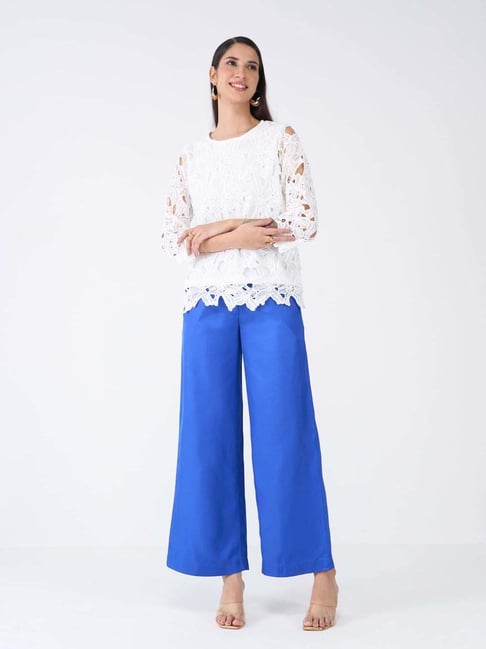 SALT Attire Blue Plain Trousers-picture-27