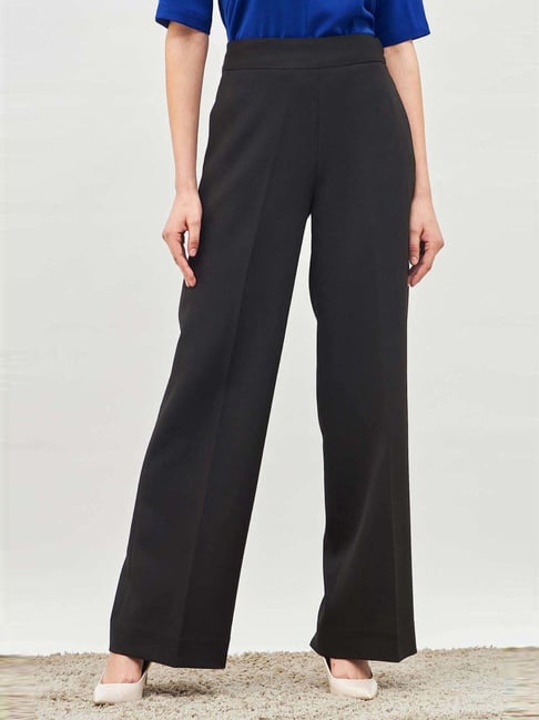 SALT Attire Black Plain Trousers-picture-21