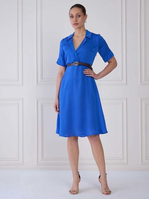 SALT Attire Blue Plain Dress-picture-22