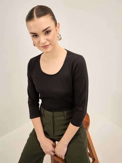 SALT Attire Black Plain Top-picture-23