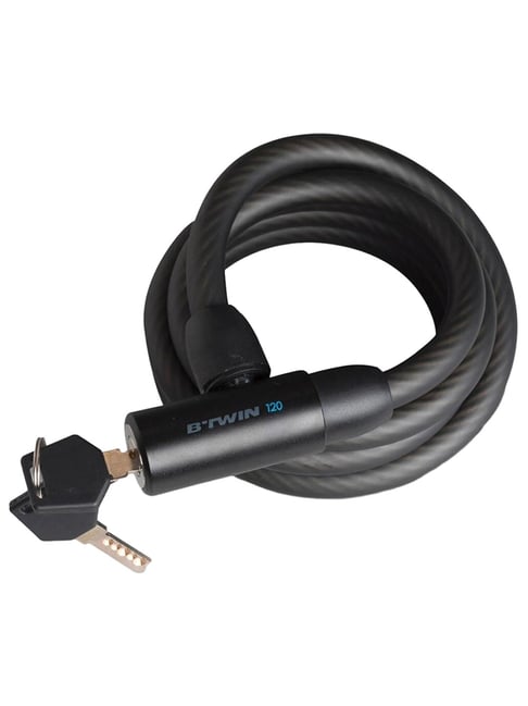 Decathlon Cycle Lock Cable 120 with Key Black