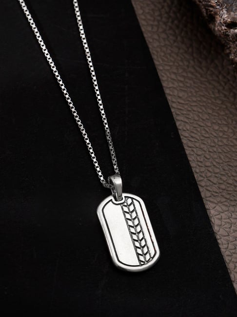 GIVA 925 Oxidized Silver Everlasting Pendant With Box Chain-picture-19