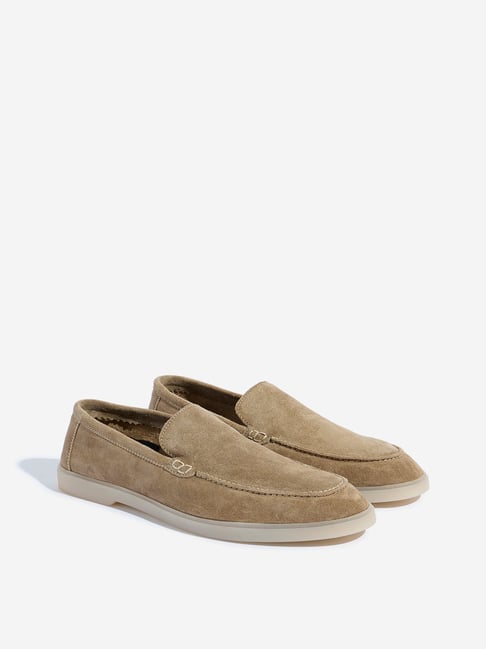 SOLEPLAY by Westside Beige Faux-Suede Loafers