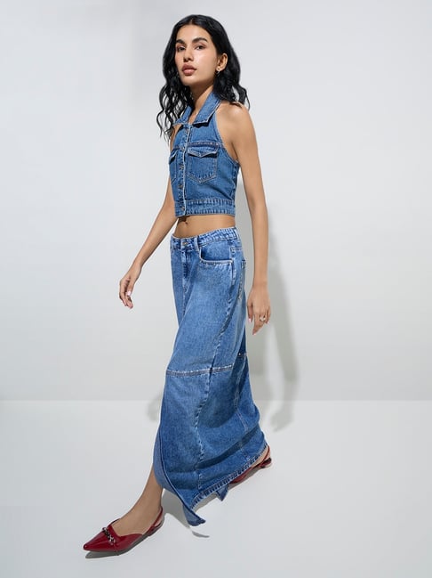 Denim Skirts For Girls With Tops Crop Top Skirt Top On Club