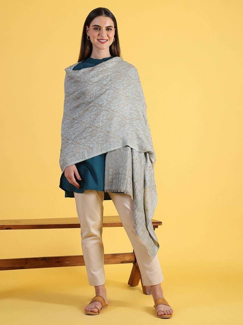 W Blue Printed Shawls and Stole