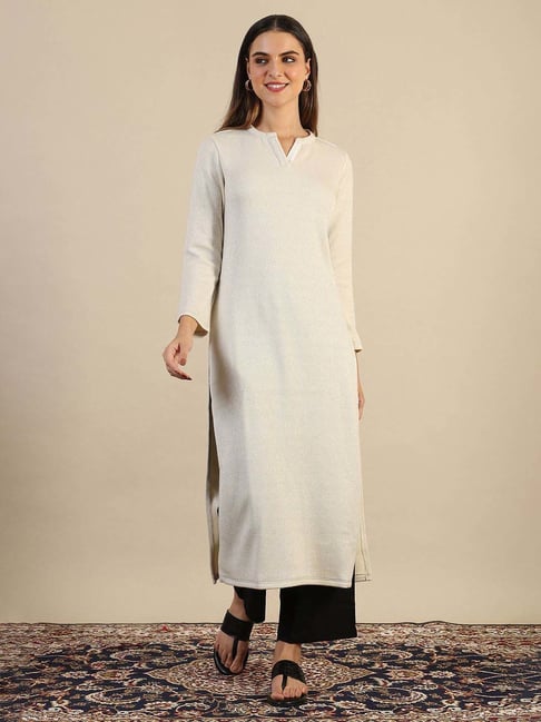 Aurelia White Solid Kurta-picture-13
