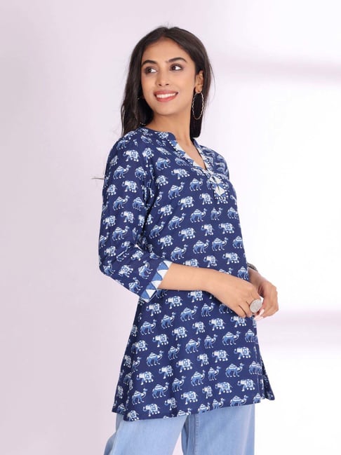 Varanga Blue Printed Kurti-picture-10