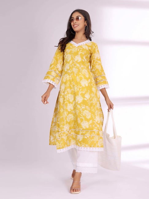 Varanga Yellow Floral Printed Kurti-picture-27