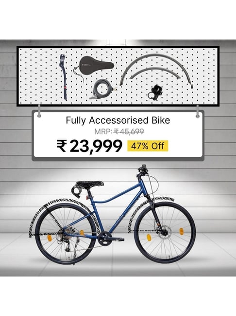 Btwin by Decathlon Hybrid Cycle Riverside 500 Disc Brakes, Aluminium  Frame, 63mm Suspension