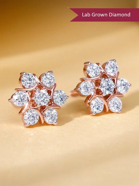 GIVA 18k Rose GoldLuminary Lab Grown Diamond Earrings