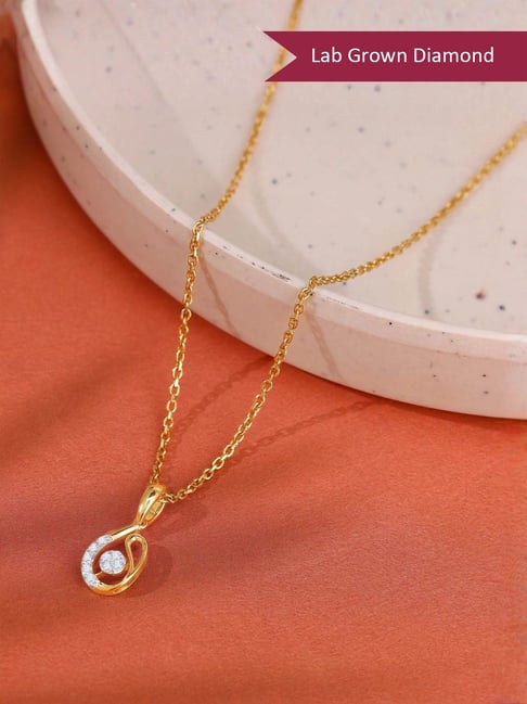 GIVA 14k Yellow Gold Origin Lab Grown Diamond Pendant