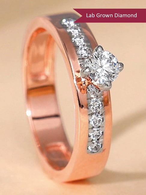 GIVA 14k Rose Gold Smitten Lab Grown Diamond Ring