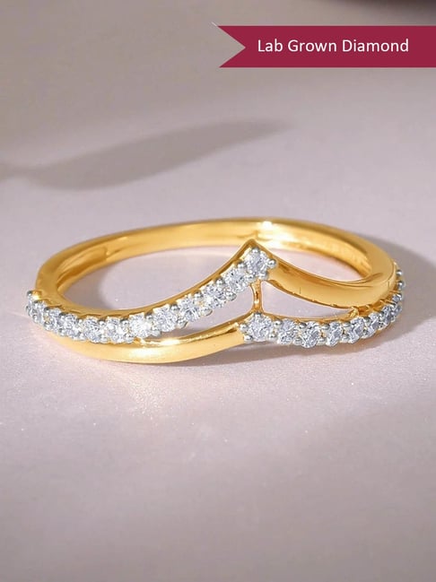 GIVA 14k Yellow Gold Vividia Lab Grown Diamond Ring