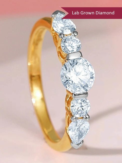 GIVA 14k Yellow Gold Diva Lab Grown Diamond Ring