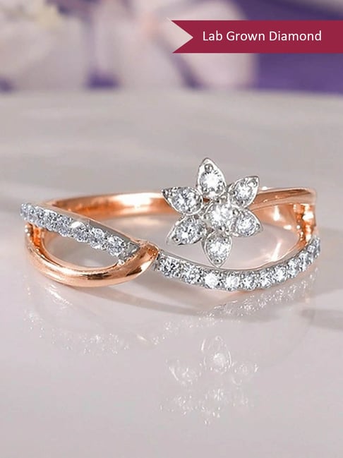 GIVA 18k Rose Gold Daisy Dream Lab Grown Diamond Ring