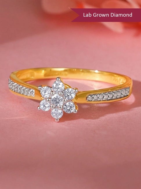 GIVA 14k Yellow Gold Blossom Dream Lab Grown Diamond Ring