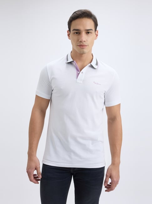 Pepe Jeans White Regular Fit Polo T-Shirt-picture-28