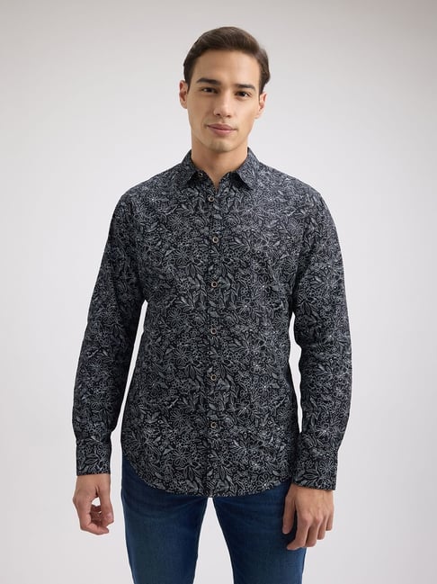 Pepe Jeans Black Cotton Regular Fit Floral Print Shirt-picture-36