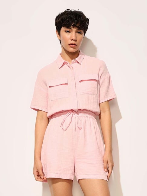 Only Pink Cotton Solid Jumpsuit-picture-39