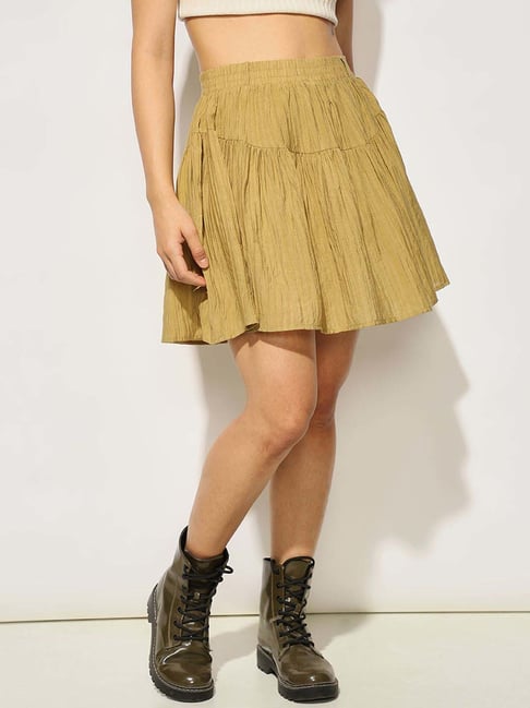 Only Khaki Solid Skirt-picture-12