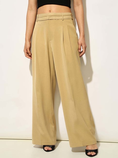 Only Khaki Solid Trousers-picture-13