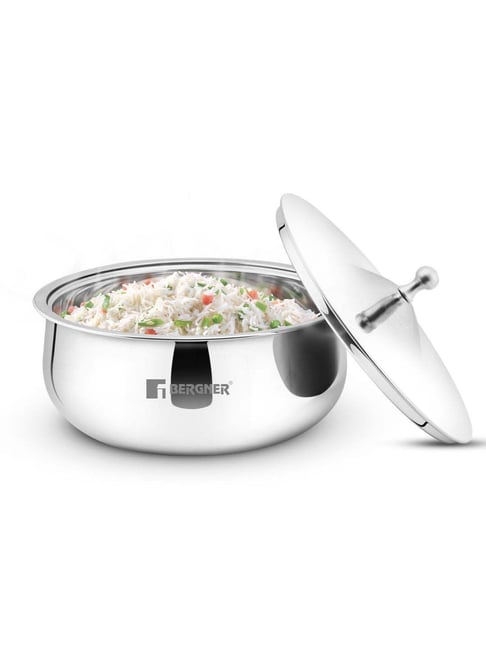 Bergner Vienna Silver Stainless Steel 27 cm Hot Pot (3500ml)