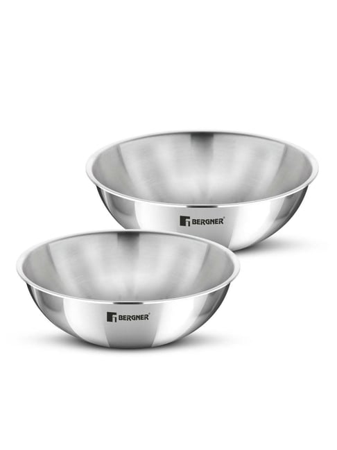 Bergner Tripro Silver Triply Stainless Steel Induction Bottom Tasra - Set of 2-picture-34