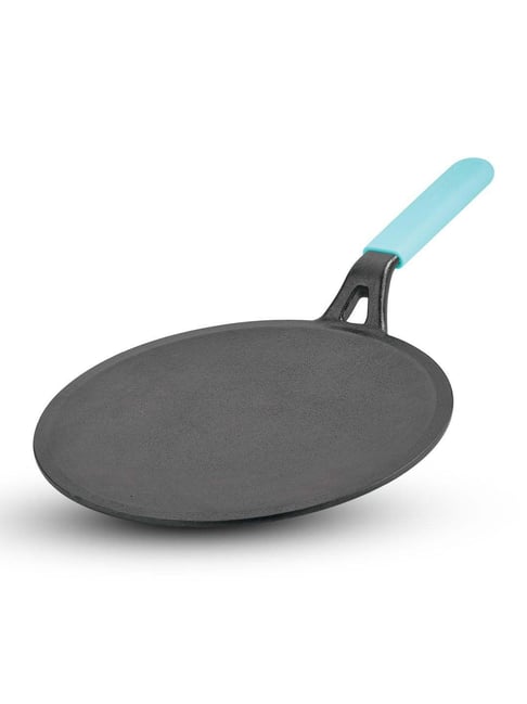 Bergner Eco Black Cast Iron 26 cm Induction Bottom Roti Tawa With Silicone Sleeve