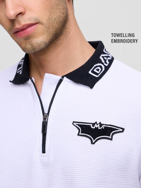 The Souled Store White Regular Fit Polo T-Shirt