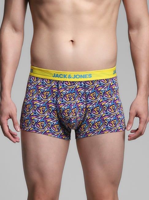 Jack & Jones Estate Blue Regular Fit Printed Trunks