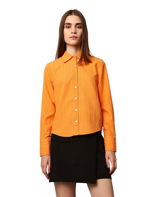 Only Orange Plain Shirt