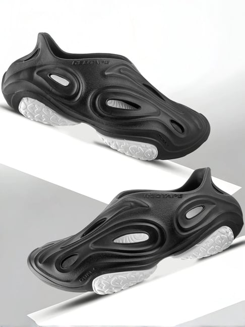 Red Tape Men's Black & White Slip-ons Clogs-picture-44