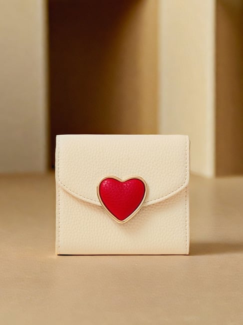 Accessorize London Cream Textured Wallet for Women
