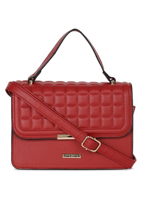 Fastrack MTO MTS Red Quilted Medium Satchel Handbag-picture-22