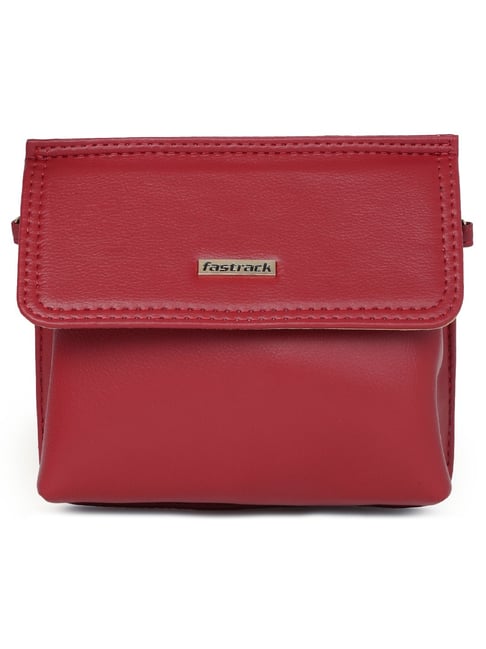Fastrack MTO MTS Maroon Textured Medium Sling Handbag