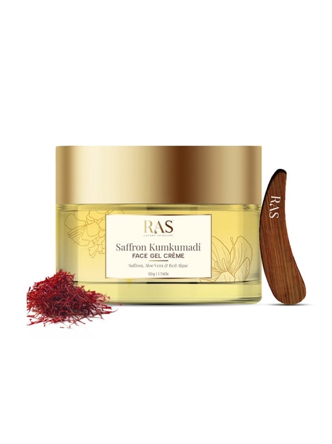 Ras Luxury Oils Saffron Kumkumadi Face Gel Creme with Aloe Vera & Red Algae - 50 gm-image-6