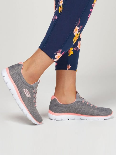 Skechers Women's SUMMITS Grey Walking Shoes-picture-16