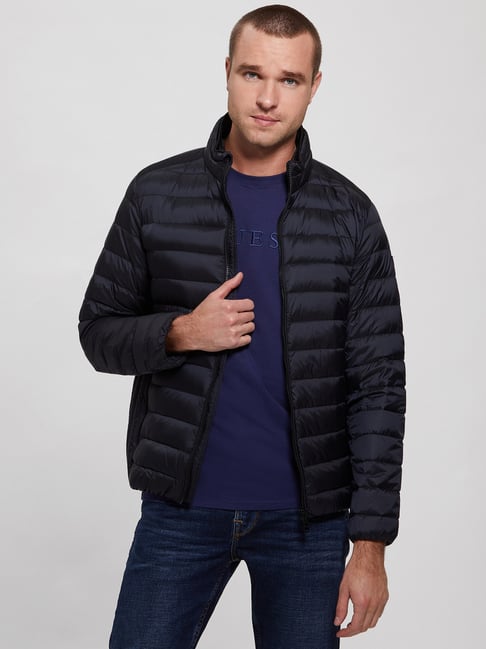 Guess Blue Regular Fit Solid Jacket-picture-19