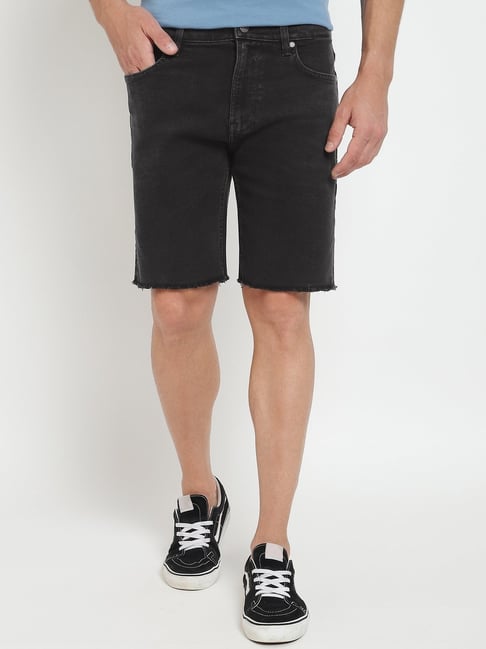 Guess Black Regular Fit Solid Shorts-picture-14